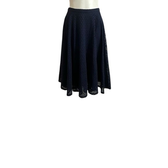 Eva Mandes Elegant Navy Blue Crochet Skirt - Picture 6 of 10